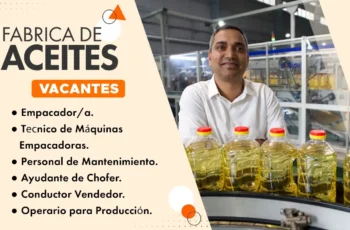 Trabajo en Lima Fábrica de aceite requiere trabajadores