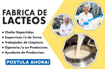 Bolsa de Trabajo Lima en fabrica de lácteos